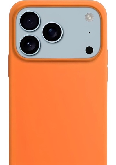 Apple, Uyumlu iPhone 17 Pro Max Soft Touch Lansman Silikon Kılıf Enerji Turuncusu