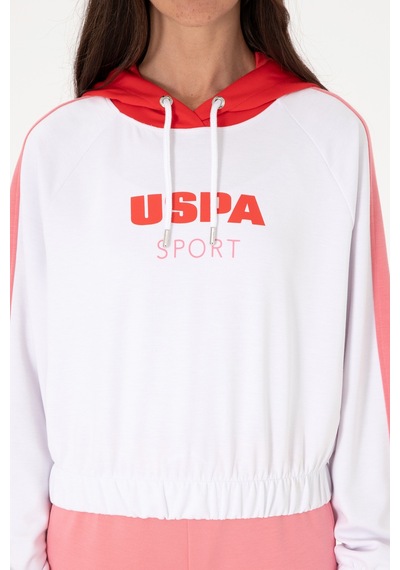 U.S. Polo Assn. Kadın Beyaz Kapüşonlu Sweatshırt 50300697-VR013