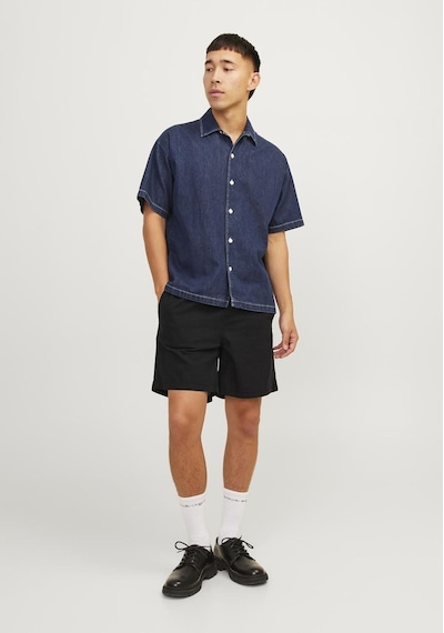 Jack & Jones Erkek Keten Karisimli Jogger Sort - Jaiden 12248629 Black Vizon