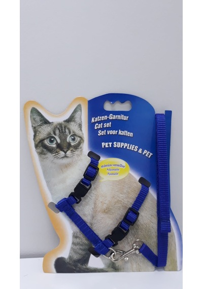 Rastbiero Ayarlanabilir Kedi Göğüs Tasması Mavi