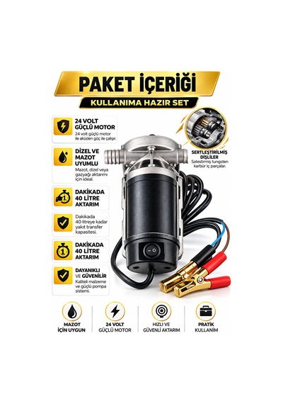 Kendinden Emişli 600w Paslanmaz Gövdeli Yakıt Aktarma Pompası
