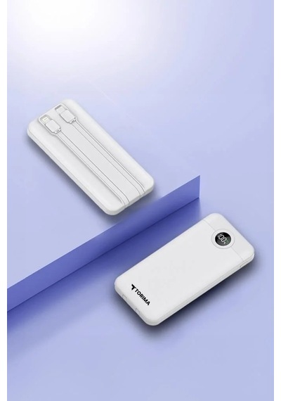 Hızlı Dolum Cep Bataryası Seyahat Ürünü Taşınabilir Batarya Trm-1015 Beyaz 10000mah Çok Renkli