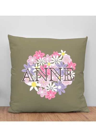 Bk Gift Anneler Günü Tasarımlı Haki Kırlent Yastık, Anneye Hediye, Ev Dekorasyonu, Anneler Günü Hediyesi-3