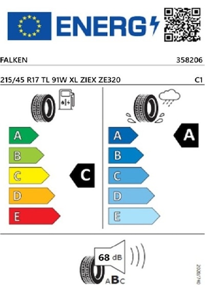 Falken 215/45 R17 Tl 91W Xl Zıex Ze320 Yaz Lastiği 2025