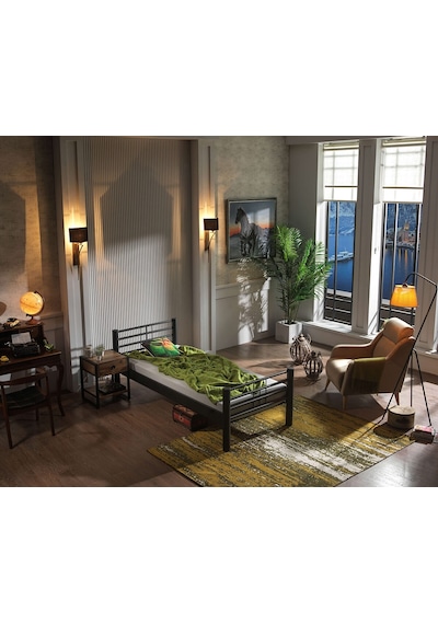 Bedliga Asos Ferforje Metal Tek Kişilik Karyola