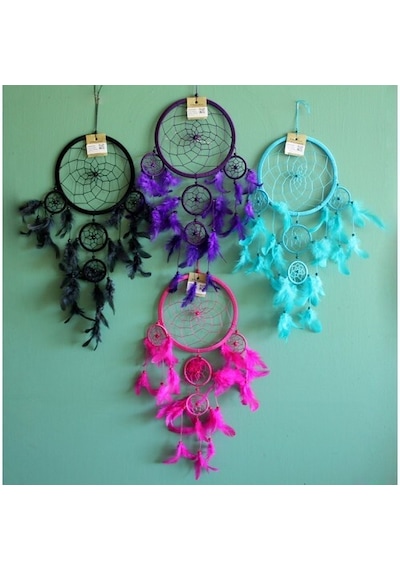 Rüya Kapanı Dream Catcher Model 24 Çok Renkli