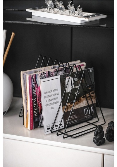 Metal Dergilik Ve Klasör Ayracı Çok Amaçlı Üçgen Dergilik Masa Üstü Organizer