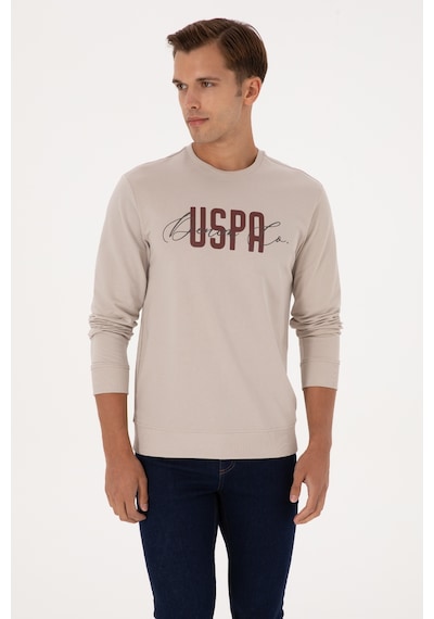 U.S. Polo Assn. Erkek Regular Fit Bisiklet Yaka Taş İnce Sweatshirt 50315570-VR049