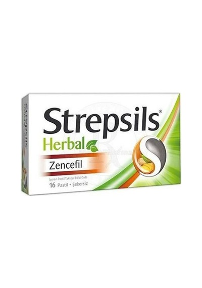 Strepsils Herbal Zencefil Şekersiz 16 Pastil 2 Adet
