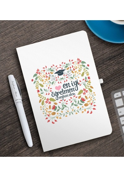 Bitmeyenkartus Kişiye Özel En Iyi Öğretmen Beyaz Defter Ve Kalem Hediye Seti-15
