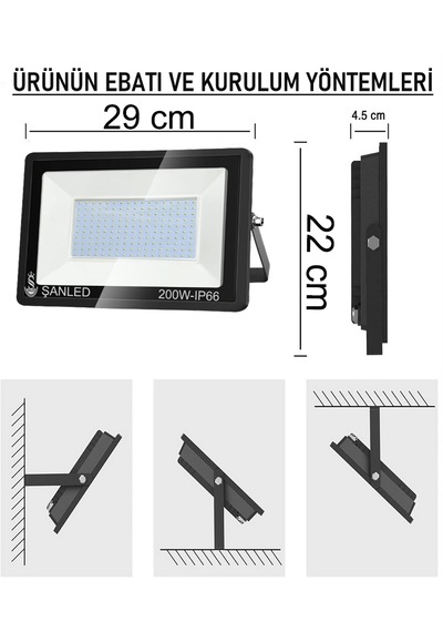 200w 22.000 Lümen 6500k Beyaz Işık Smd Led Projektör-5 Adet