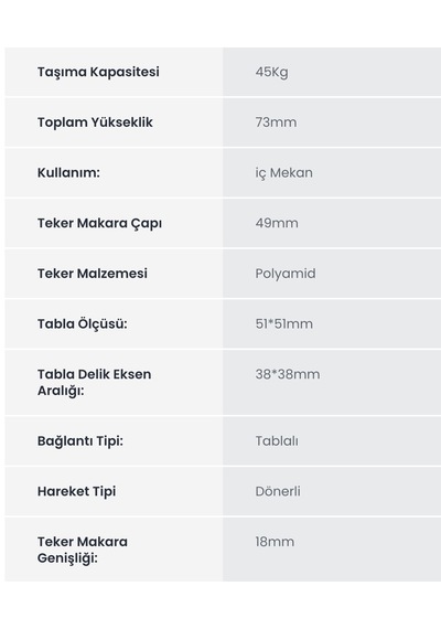 Hts 231 50x20çift Bilyalı Polyamid Makaralı Belirtilmemiş