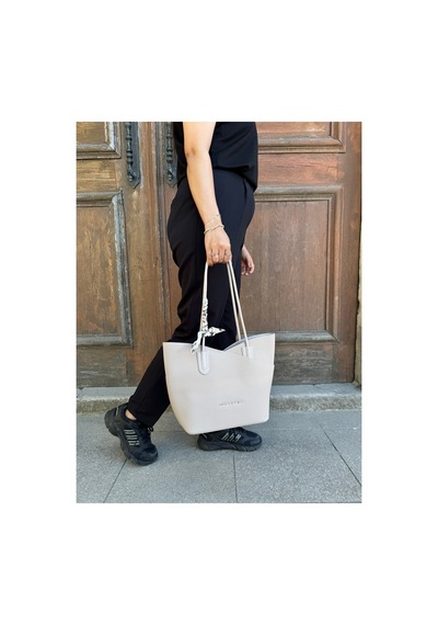 Just Polo Kadın Büyük Boy Şal Detaylı Günlük Kullanıma Uygun Yavrulu Lüks Tasarım El & Omuz Çantası Shopper Taş
