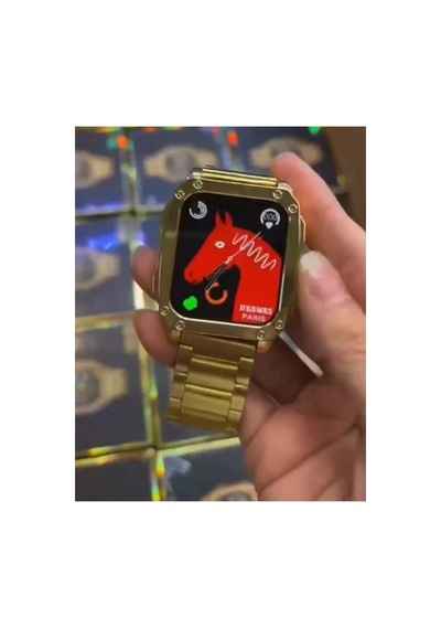 Watch Gold Series Gen 10 Özel Seri Metal/deri Çift Kordon Limited Edition Altın Rengi Akıllı Saat