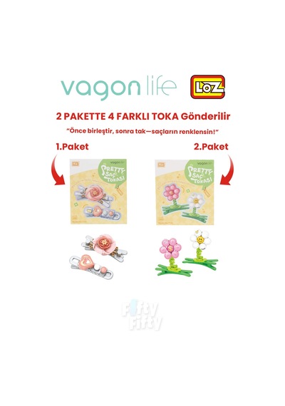 4'lü Saç Toka Seti Önce Birleştir,sonra Tak 2 Paket 4 Adet Gönderilir Yapı Toka Seti Ff 7123-7132