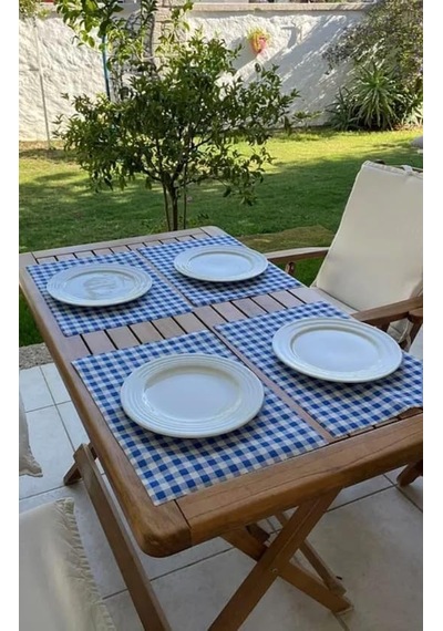 Yeni Nesil Servis Örtüsü 32x42 Cm 18 Adet Mavi Runner&amerikan Servisi Diğer