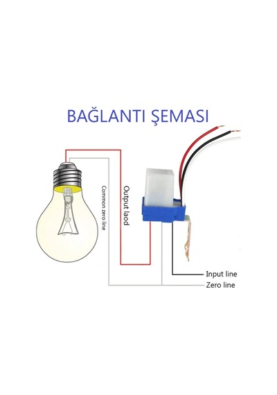 12v Fotosel Otomatik Işık Sensörü - Gece Sensörü