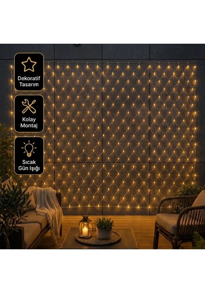 Gün Işığı Led Ağ Dekorasyon Aydınlatması Balkon Teras Süsleme