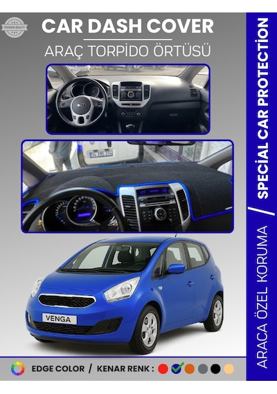 Kia Venga 2009-2011 Torpido Örtüsü Ön Panel Halı Torpido Koruma Tam Uyum Araca Özel Kaymaz - 385 Stiloto