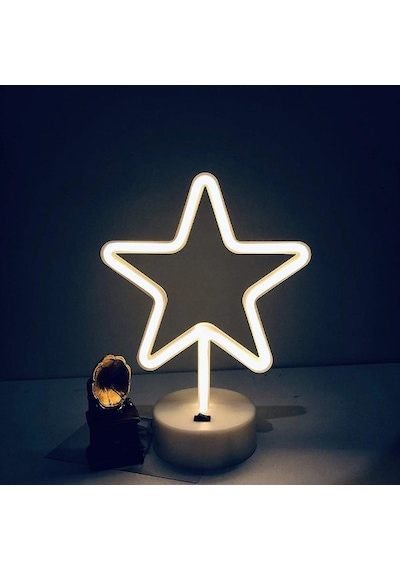 Yıldız Neon Led Lamba Sarı