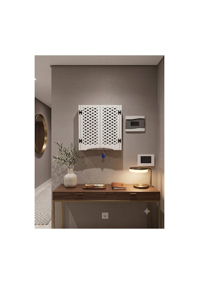 Elektrik Pano Düzenleyici Duvar Düzenleyici Ahşap Dekoratif Beyaz Kutu Anahtarlık Baklava Beyaz Elektrik Pano Düzenleyici Duvar Düzenleyici Ahşap Dekoratif Beyaz Kutu Anahtarlık Baklava Beyaz