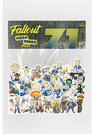 Baprile Fallout Mega Perks & More Sticker Paketi 71 Parça Kaliteli Su Geçirmez Etiket Seti Çok Renkli