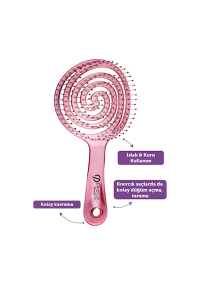 Beauty Pro Jelly Brush Saç Fırçası - 3d Esnek, Saç Açma Ve Tarama Çilek