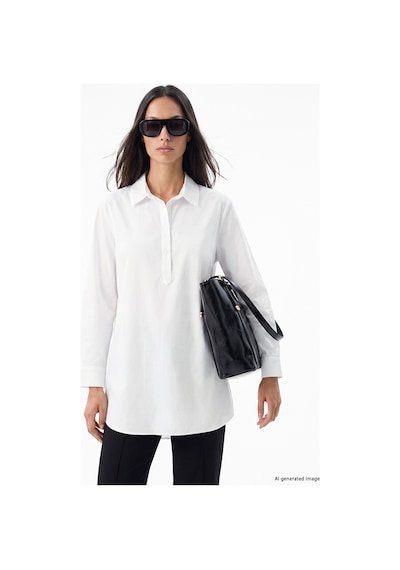 LC Waikiki Lc Waıkıkı Beyaz Oversize Poplin Kadın Gömlek Tunik