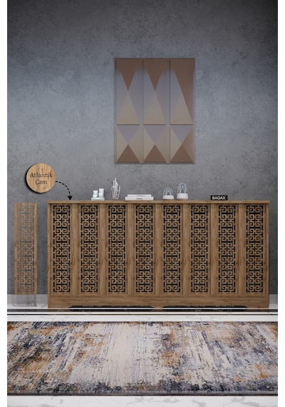 Petek Kaplama Modern Radyatör Kapatma Ünitesi Ön Panel Mdf Tasarım İç Ölçü 156 Cm Dış Ölçü 160 Cm Petek 156 Çam D5