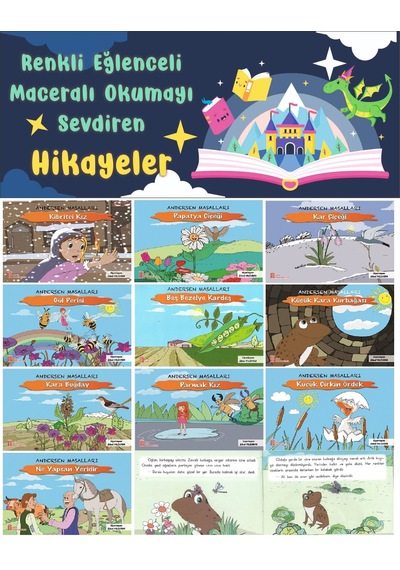 1.sınıf Renkli Eğlenceli Maceralı Okumayı Sevdiren Hikayeler 10 Kitap