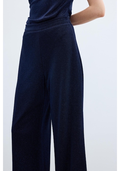 Sateen Simli Salaş Pantolon - Lacivert-135390 Lacivert