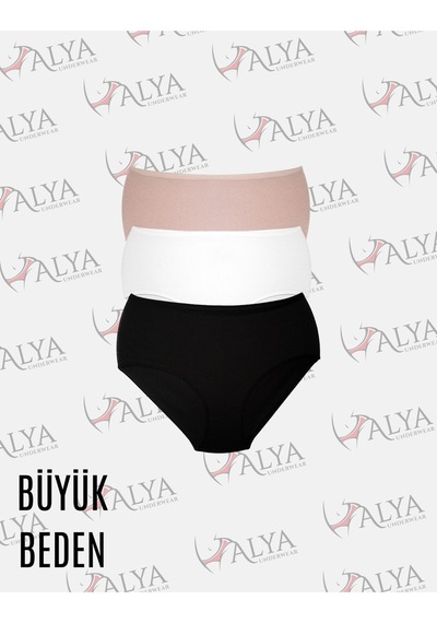 Alya Underwear Kadın Battal Külot - 3 Adet Siyah 8xl, 9xl, 10xl Karışık