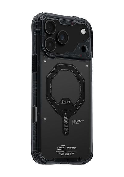 Apple Uyumlu iPhone 18 Pro Max Kılıf M-safe Şarj Özellikli Şeffaf Airbag Skinarma Saido Mag-charge Kapak Füme