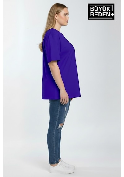 Superlife Büyük Beden Kadın Basic Tişört Pamuklu Düz T-shirt 3xl-6xl Spr26btsk510 Saks Mavi Superlife Büyük Beden Kadın Basic Tişört Pamuklu Düz T-shirt 3xl-6xl Spr26btsk510 Saks Mavi
