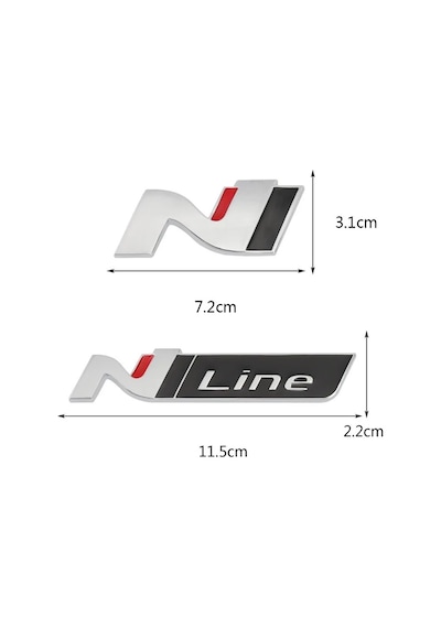 Mat Gümüş A-araba Sticker N Hattı Nline Amblem Rozet Çıkartması Hyundai I20 I30 Kona Tucson Sonata Elantra Veloste