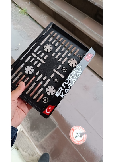 Motorsiklet Plakalığı - İsme Özel Türk Bayraklı - Kişiye Özel Motor Plakalığı İsimli