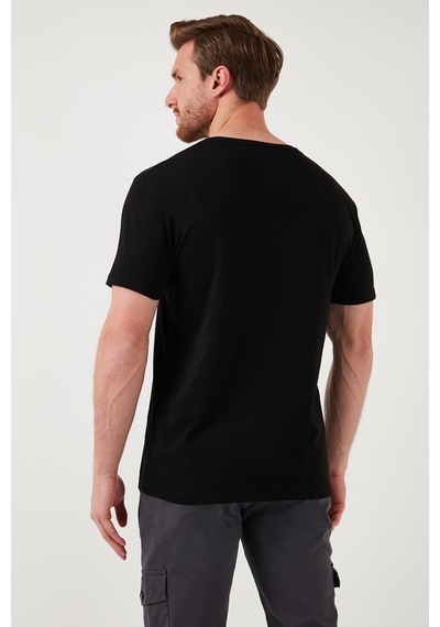 Buratti Pamuklu Slim Fit Bisiklet Yaka Erkek T Shirt 646R7930 Siyah