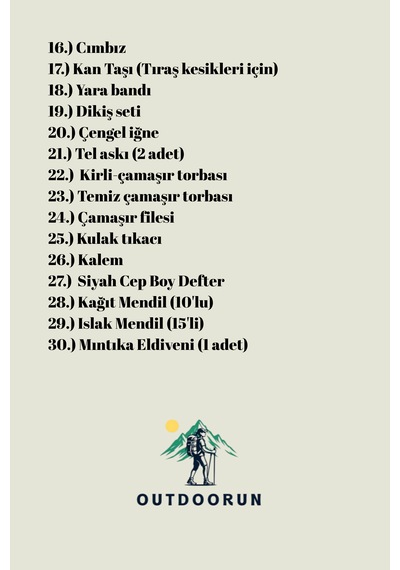 Outdoorun 6'lı Askerlik Seti Fanila Don Çorap Ve 27 Parça Askesuar - Temel Ve Bedelli Askerlik Malzemeleri Haki