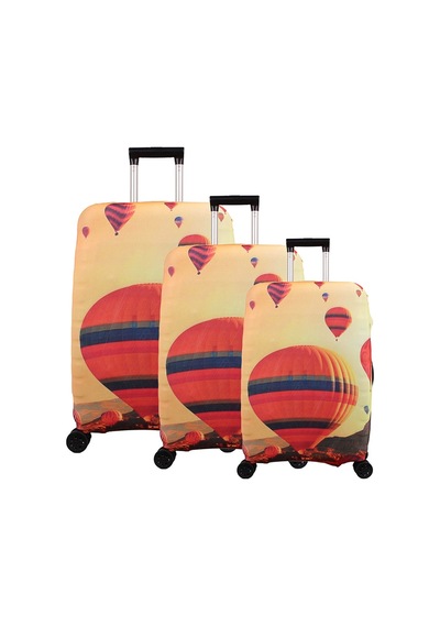Bagacar Balon Büyük Orta Kabin Boy İçin 3 Lü Valiz Kılıfı Turuncu