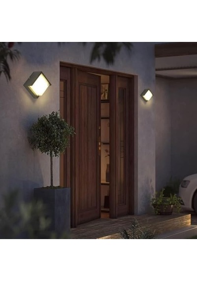 Modern Led Duvar Aplik, 15w, 1500 Lümen, 3200k, Gün Işığı, Ip44, Siyah, Modern Tasarım Led Aplik İç Ve Dış Mekan Duvar Lambası Cata Dominik Gün Işığı Bahçe Duvar Apliği 4 Işık