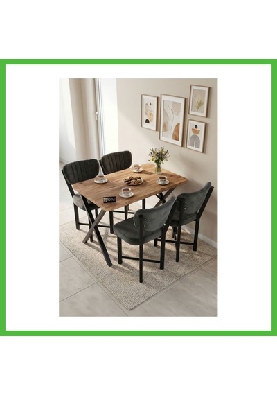 Vaveni Elma Masa Seti Çok Renkli Gri 110x70 Cm Arz Vaveni Elma Masa Seti Çok Renkli Gri 110x70 Cm Arz