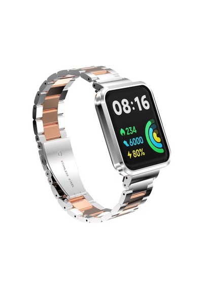 Zore Xiaomi Redmi Watch 2 Lite Uyumlu Krd-60 Metal Kordon-gümüş-rosegold