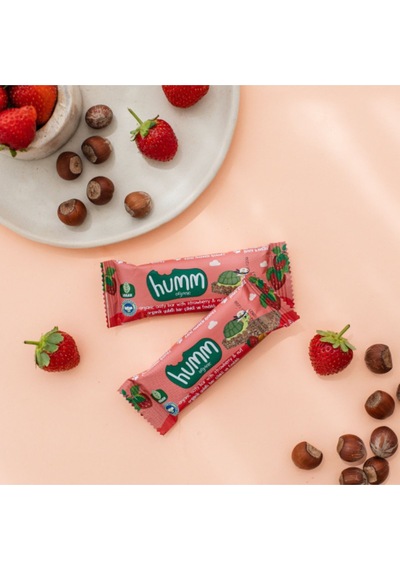 Hummorganic Organik Vegan Çilekli ve Fındıklı Yulaf Bar - 6 adet