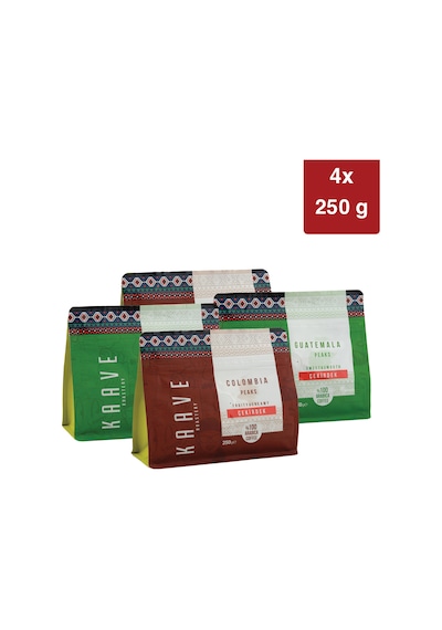 Colombıa Peaks 250gr 2 Adet + Guatemala Peaks 250gr 2 Adet 4'lü Tanışma Paketi Çekirdek Kahve