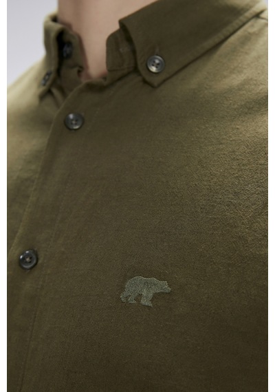 Bad Bear Tindra Haki Kısa Kollu Erkek Gömlek Haki