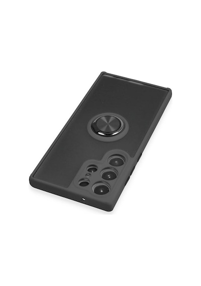 Newface - 984 - Samsung Galaxy Uyumlu S23 Ultra Kılıf Montreal Yüzüklü Silikon Kapak - Csmo-tex - - Siyah Sıyah