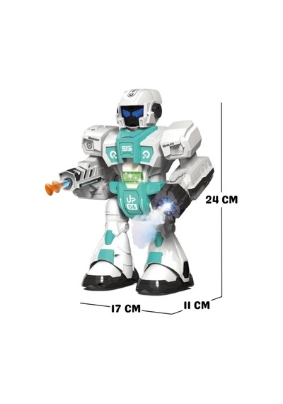 Uzaktan Kumandalı Robot Oyuncak, Işıklı Sesli, Duman Ve Su Balonu Atan, 27.4 Cm