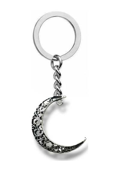 Hilal Figürlü Otantik Desenli Anahtarlık Zamak Metal Unisex Mistik Aksesuar