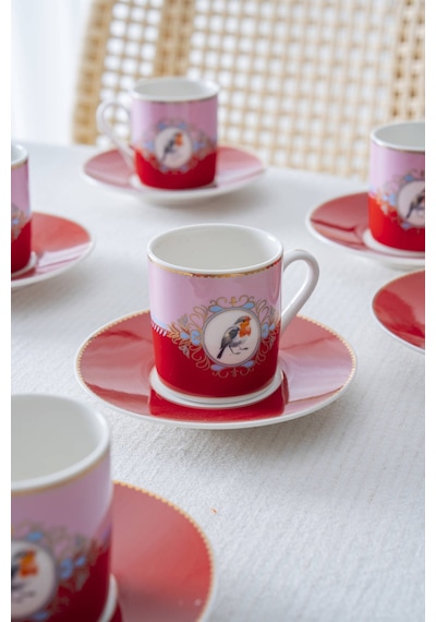 Acar Candy 6 Kişilik Porselen Kahve Fincan Takımı - 90 Ml Renkli