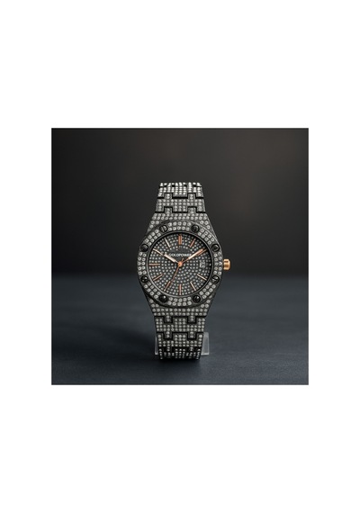 Trend Taşlı Metal Kadın Kol Saati Siiyah - 729185698 Metalik